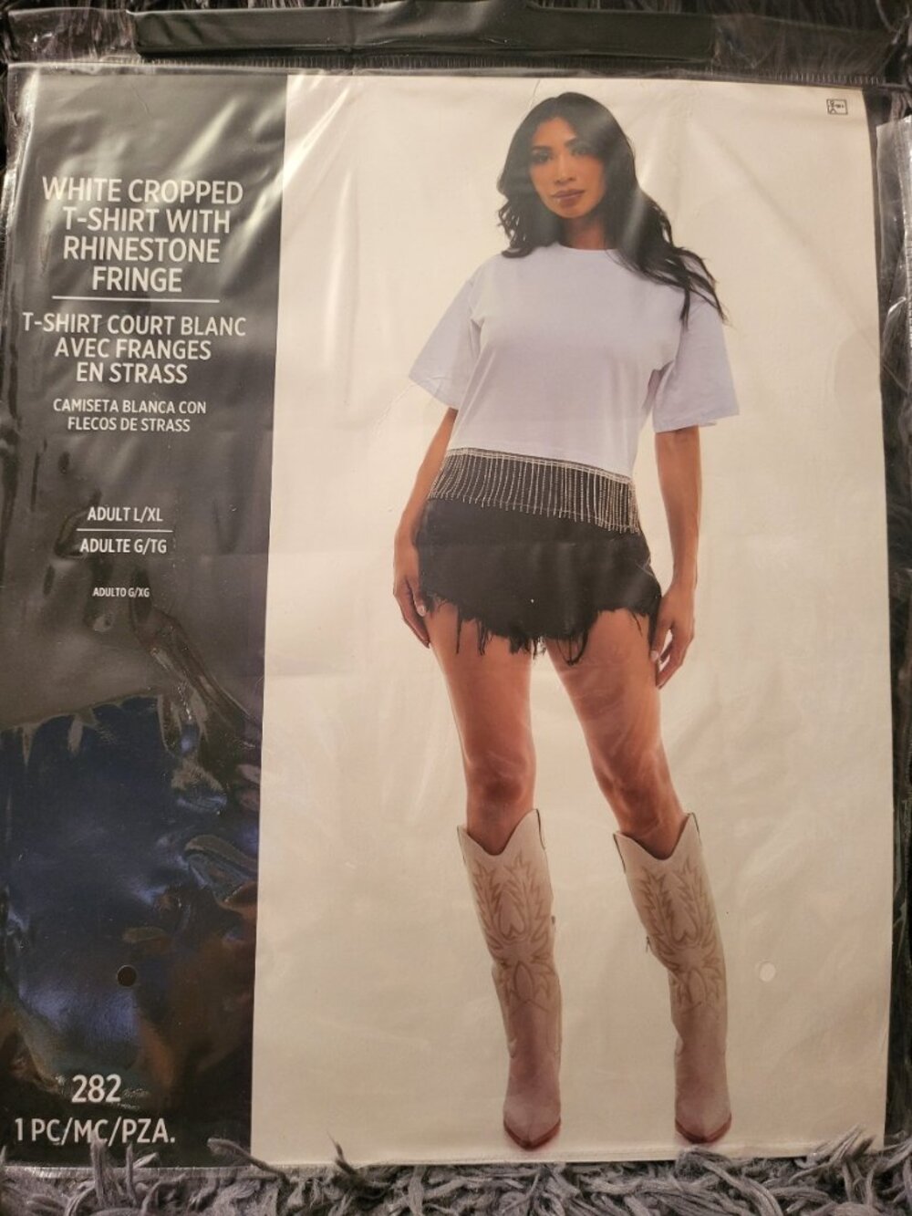 White crystal costume top size large/xlarge